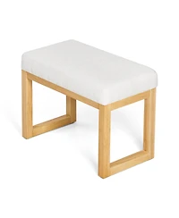 flynama Beige Wooden Shoe Changing Bench