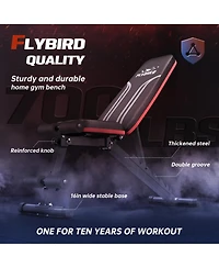 Fed Fitness Foldable Weight Bench with 2 Resistance Bands, 8 Backrests Fast Adjustable Fid for Home Gym Full Body Workout