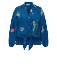 City Chic Women's Plus Tia Sea Print Shirt