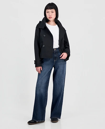 Steve Madden Women's Short Hooded Trench Coat