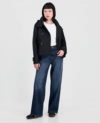 Steve Madden Women's Short Hooded Trench Coat
