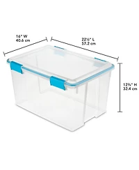 Sterilite -Qt Clear Plastic Stackable Storage Bin w/ Gasket Latch Lid