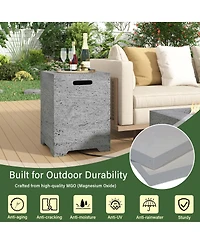 Streamdale Furniture 41.9 inch 2-in-1 Rectangular Propane Fire Pit and Tank Cover Table Set