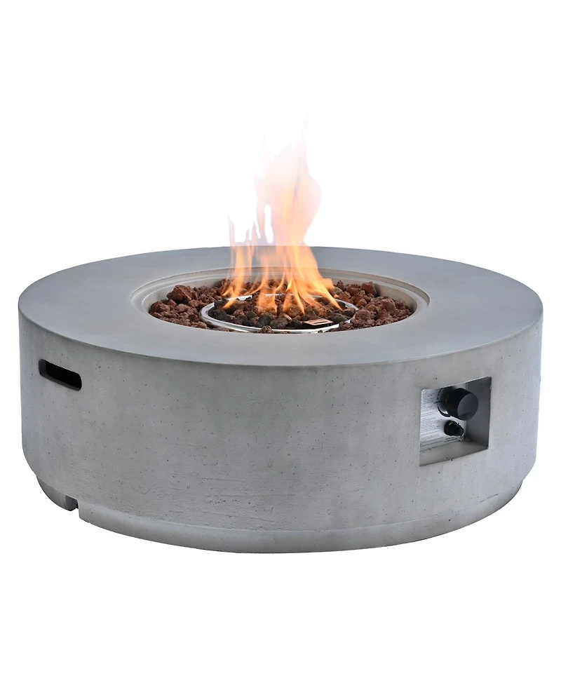 Streamdale Furniture 38.2" Round Propane Fire Pit Table with Faux Stone Finish, 50,000 Btu