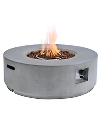 Streamdale Furniture 38.2" Round Propane Fire Pit Table with Faux Stone Finish, 50,000 Btu
