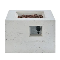 Streamdale Furniture 24-Inch Square Propane Fire Pit Table with 40,000 Btu and Accessories