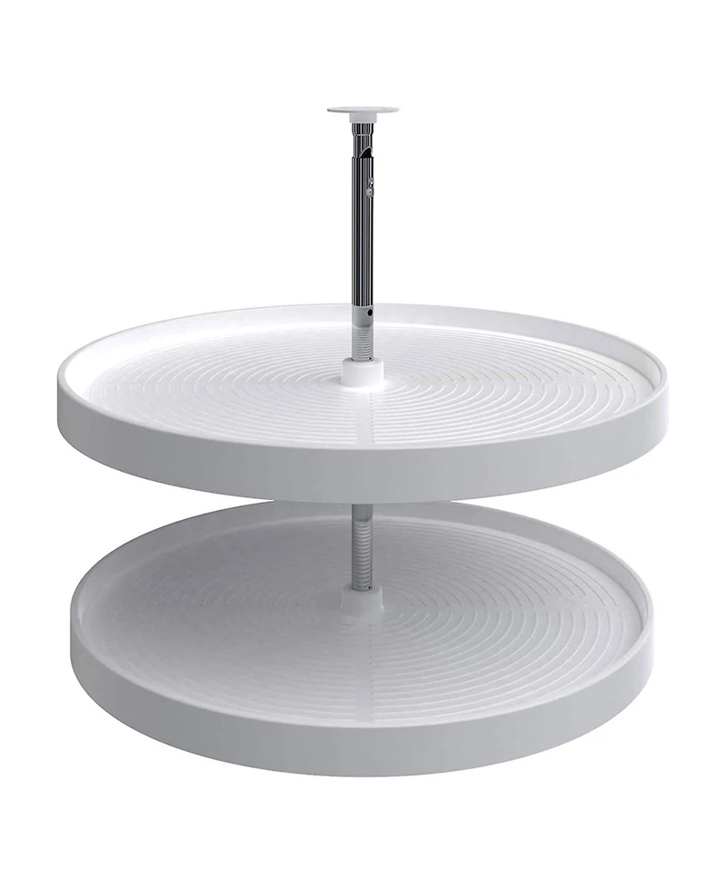 Rev-a-Shelf 28'' Lazy Susan Full-Circle Polymer Two-Shelf, White, 2062-28-11-1