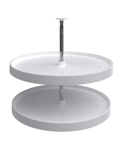 Rev-a-Shelf 28'' Lazy Susan Full-Circle Polymer Two-Shelf, White, 2062-28-11-1