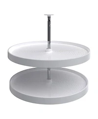 Rev-a-Shelf 28'' Lazy Susan Full-Circle Polymer Two-Shelf, White, 2062-28-11-1