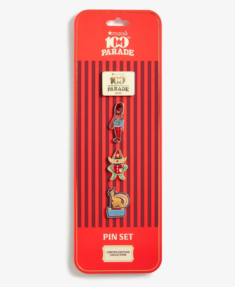 Macy's 100th Thanksgiving Day Parade 2026 Tom Turkey 4-Pc Pin Set, Macy's Exclusive