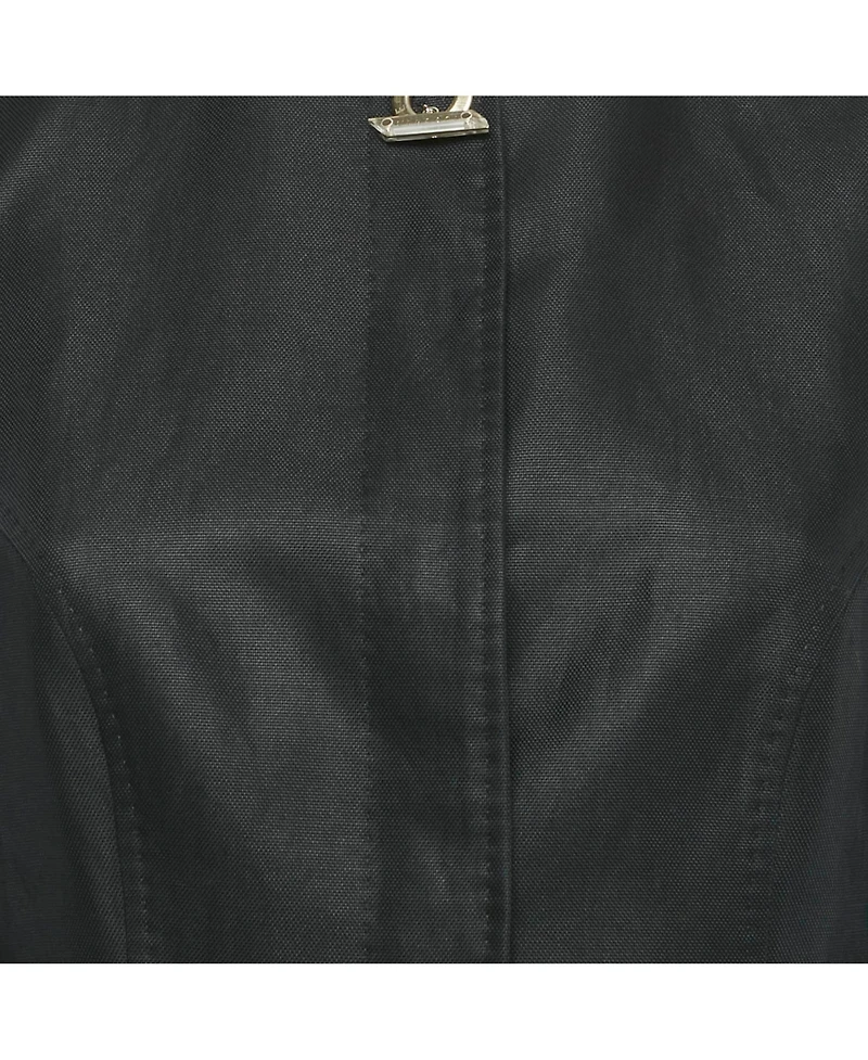 Pre-Owned Versace Women's Black Cotton Blend Button Front Jacket
