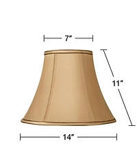 Springcrest Collection Set of 2 Softback Bell Lamp Shades Slant Spider with Replacement Harp Finial Fitting