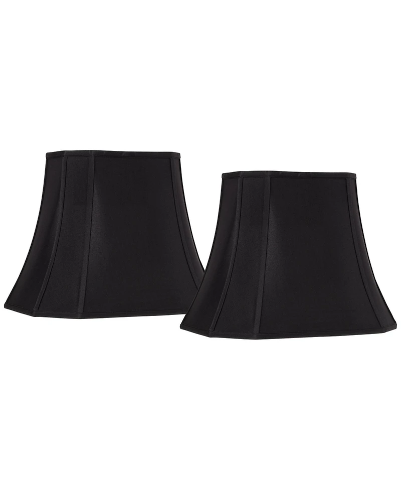 Springcrest Set of 2 Oblong Lamp Shades Medium 10" Wide x 7" Deep at Top 16" Wide x 12" Deep at Bottom 12.5" High Spider Harp Finial