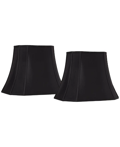 Springcrest Set of 2 Oblong Lamp Shades Medium 10" Wide x 7" Deep at Top 16" Wide x 12" Deep at Bottom 12.5" High Spider Harp Finial