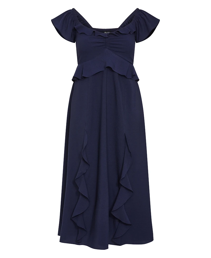 City Chic Women's Fee Frill Maxi Dress