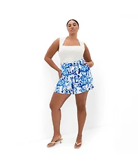 City Chic Women's Palm Print Short