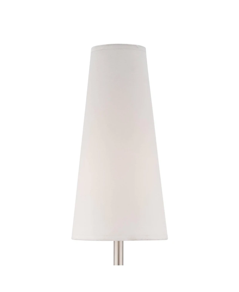 360 Lighting Snippet Modern Table Lamp 26" High Brushed Nickel Cone Shade for Bedroom Living Room Bedside Nightstand Office Kids Family House