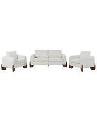 Streamdale Furniture 3-Piece Modern Boucle Sofa Set: 1 Loveseat and 2 Armchairs