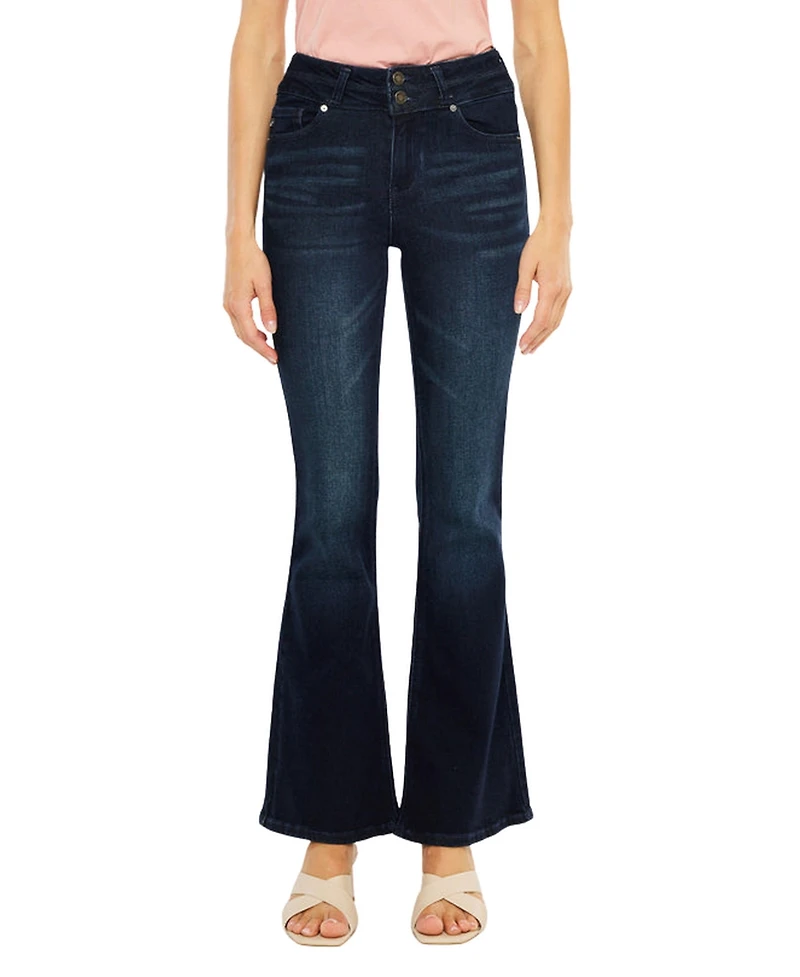 KanCan Women's Vida High Rise Flare Jeans