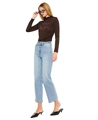 KanCan Women's Bethany High Rise 90's Straight Jeans
