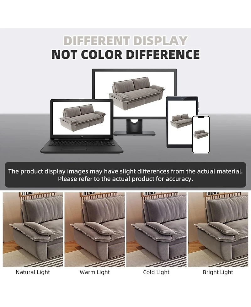 Streamdale Furniture 73.2" 3-in-1 Convertible Velvet Queen Pull-Out Sofa Bed