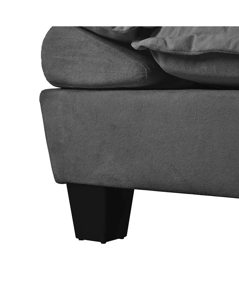Streamdale Furniture Modular Cloud Sectional Sofa with 2 Ottomans and Pillows