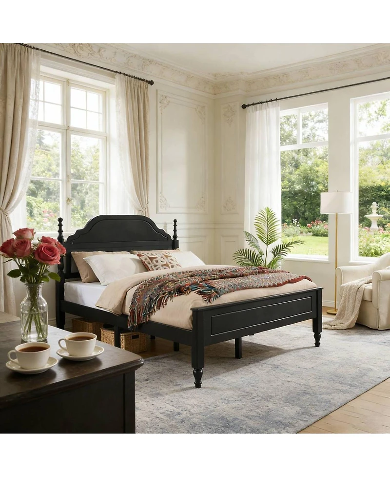 Streamdale Furniture Elegant Bedroom Centerpiece Bed with Padded Headboard Insert (No Mattress)