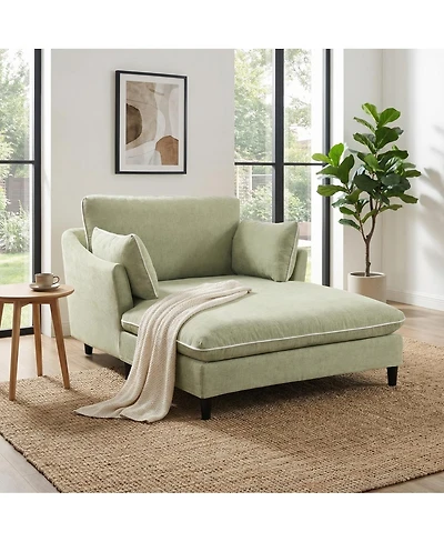 Streamdale Furniture Modern 51.2" Chaise Lounge Sofa Bed with Pillows