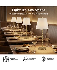 Bell + Howell Stem Scallop Shade Rechargeable Touch Control Led Dimmable Cordless Table Lamp