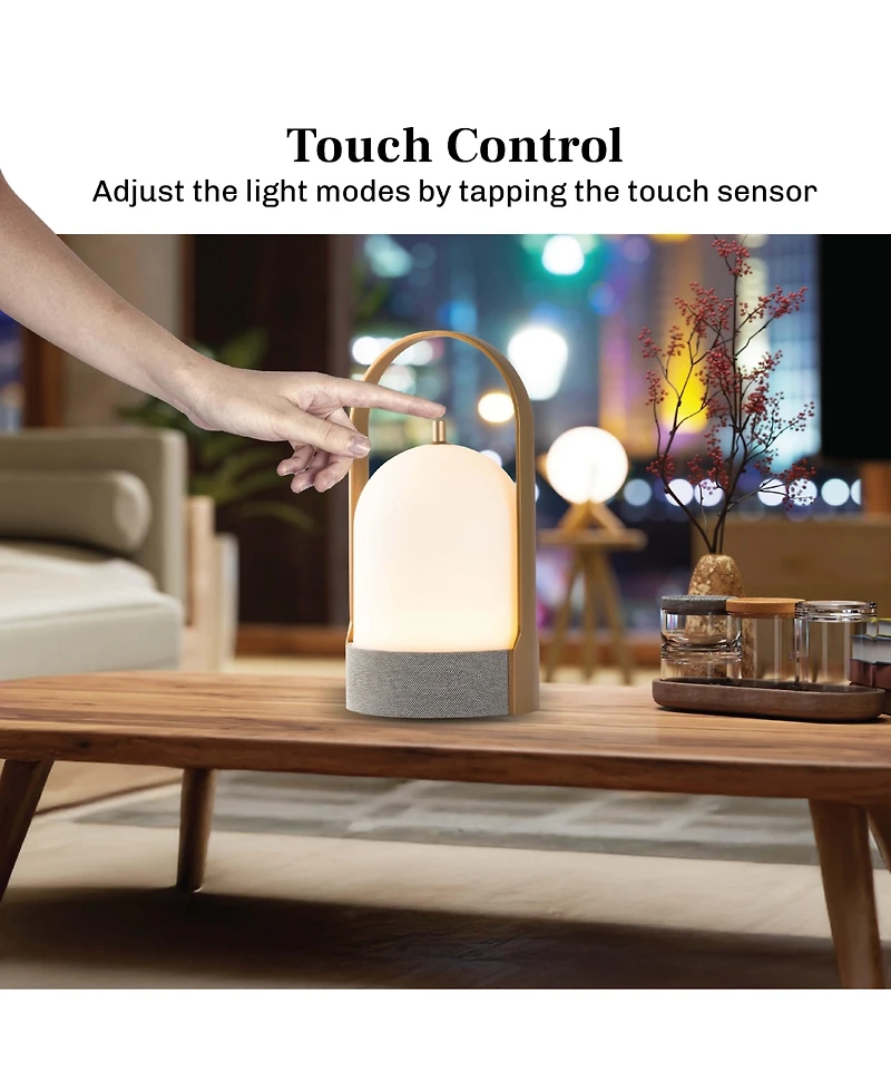 Bell + Howell Echo Dome Rechargeable Bluetooth Led Portable Lantern Speaker Touch Control Table Lamp