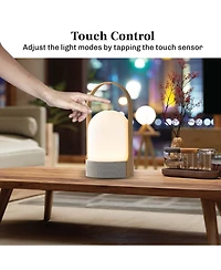 Bell + Howell Echo Dome Rechargeable Bluetooth Led Portable Lantern Speaker Touch Control Table Lamp