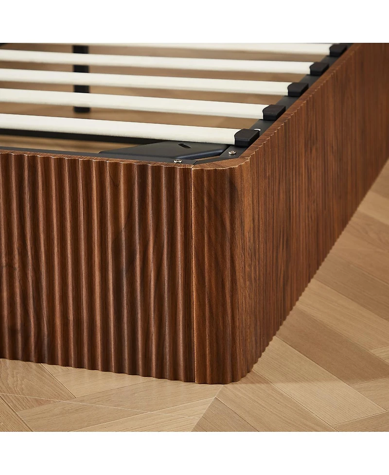 Streamdale Furniture Lift-Up Storage Bed Frame, Curved Wooden Design
