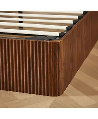 Streamdale Furniture Lift-Up Storage Bed Frame, Curved Wooden Design