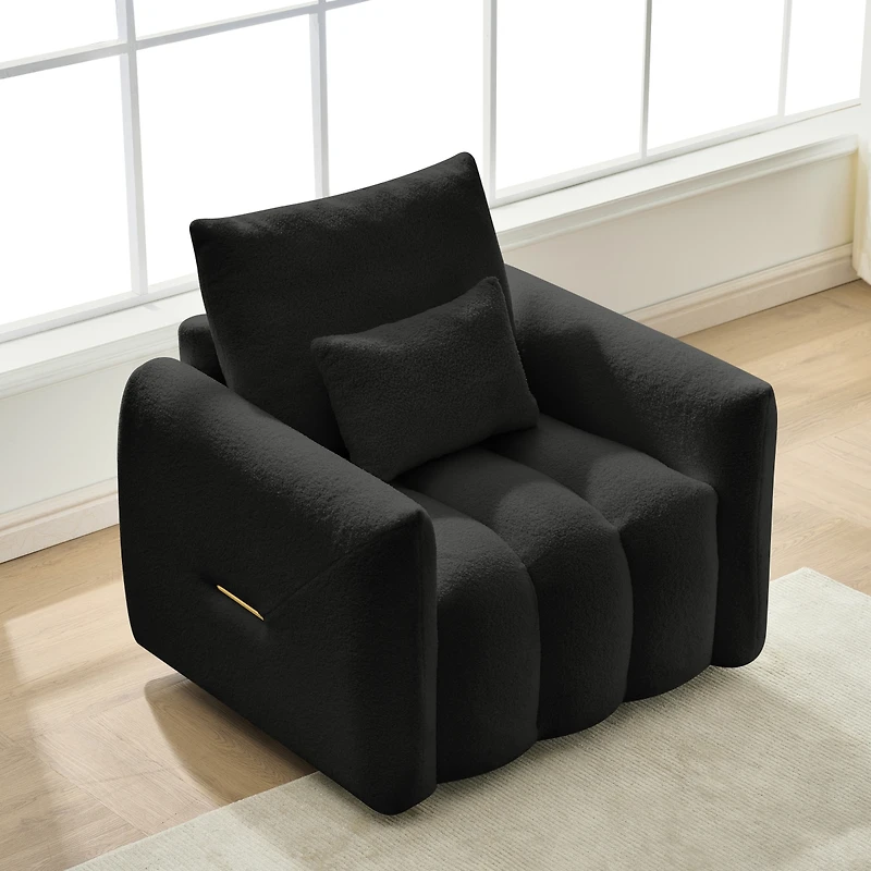 Streamdale Furniture Modern Teddy Fabric Sofa with Pillow for Living Room and Bedroom