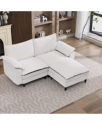 Streamdale Furniture 70.87" Two-Tone L-Shaped Modular Sectional Sofa with Ottoman