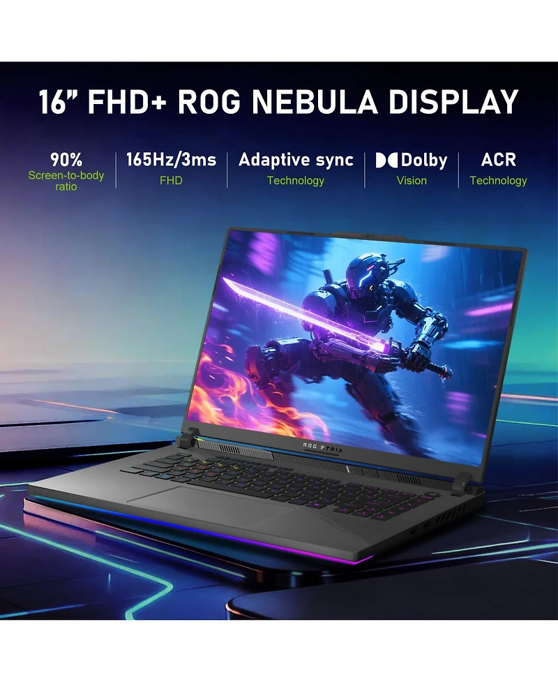 Asus Rog Strix 16" Traditional Laptop Amd Ryzen 9 32GB Ram Nvidia GeForce Rtx 5070 1TB Ssd Storage Windows 11 Home 165Hz