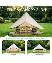 Streamdale Furniture 4 Season 13.1Feet Waterproof Bell Tent with Stove Jack for 8 People