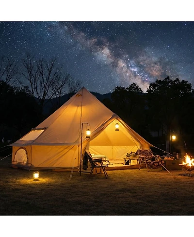 Streamdale Furniture 16.4Feet 4-Season Waterproof Bell Tent with Stove Jack for Glamping