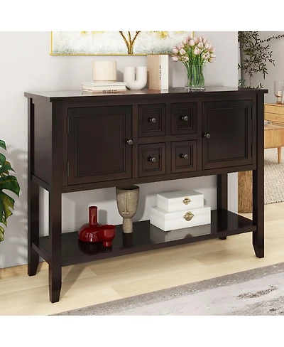Streamdale Furniture Cambridge Series Vintage Console Table with 4 Drawers and Shelf