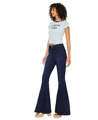 KanCan Women's Jainey High Rise Flare Jeans