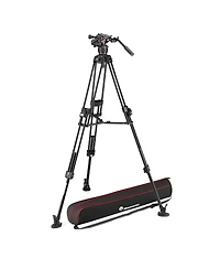 Manfrotto Nitrotech 608 Series Fluid Video Head with 645 Fast Twin Leg Aluminum Tripod and Mid-Level Spreader