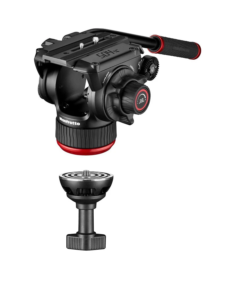 Manfrotto 504X Fluid Video Head with Aluminum Twin Leg Tripod and Mid-Level Spreader