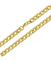 Bling Jewelry Curb Chain Necklace Heavy Duty Biker Gold Tone Stainless Steel 8MM