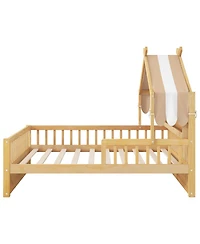Streamdale Furniture Wooden House Bed with Storage Headboard Shelf