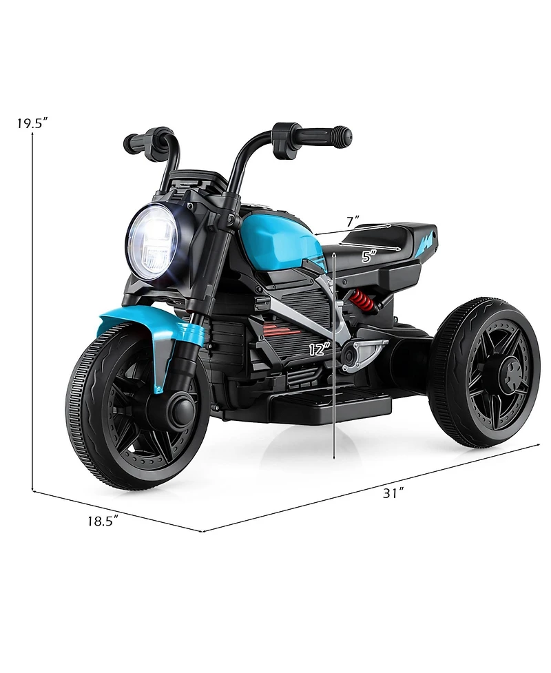 Slickblue Kids 6V Battery Powered Motorcycle with Led Headlight and Music