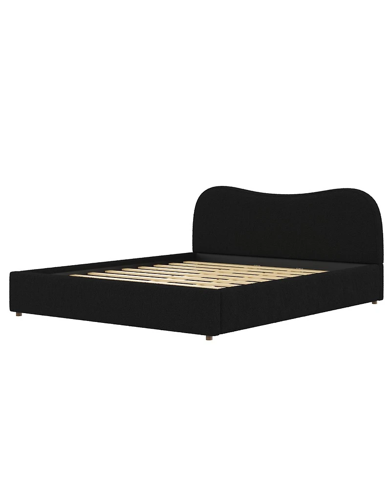 Streamdale Furniture Upholstered Platform Bed with Wooden Slats