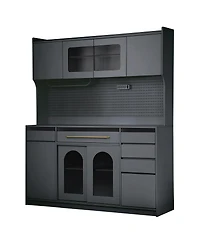 Streamdale Furniture 63'' Freestanding Buffet with Hutch, Coffee Bar Storage Cabinet