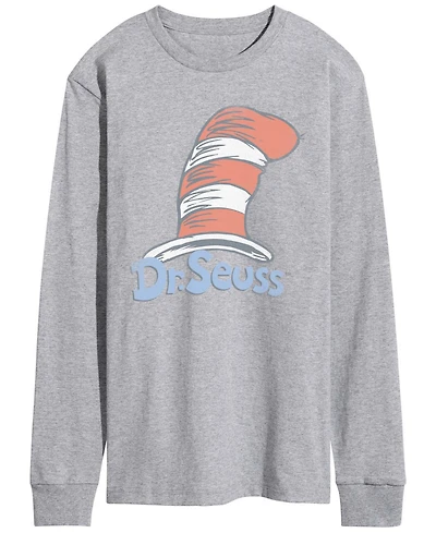 Airwaves Men's Dr. Seuss Logo Vintage Faded Long-Sleeve Graphic T-Shirt