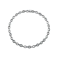 Genevive Brilliant Gold Plated Micro Cz Pave Oval Link Necklace