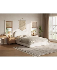 Streamdale Furniture Upholstered Platform Bed with Wooden Slats